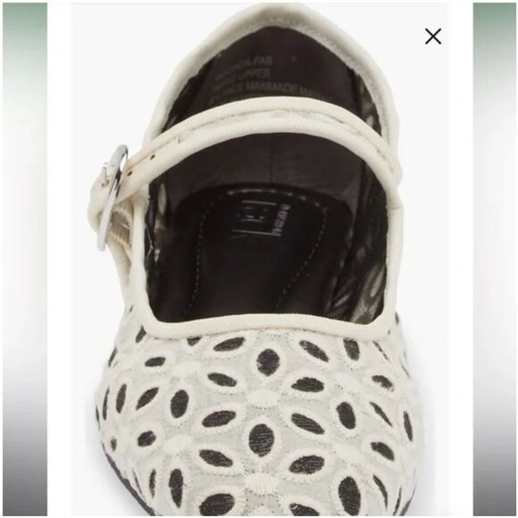 Acinda White and Black Floral Mary Jane Flats - Picture 14 of 16